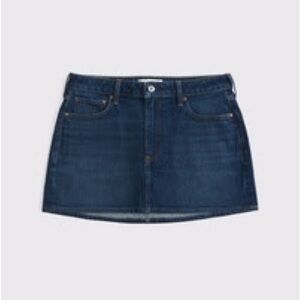 NWT Abercrombie Curve Love Mid Rise Denim Mini Skirt